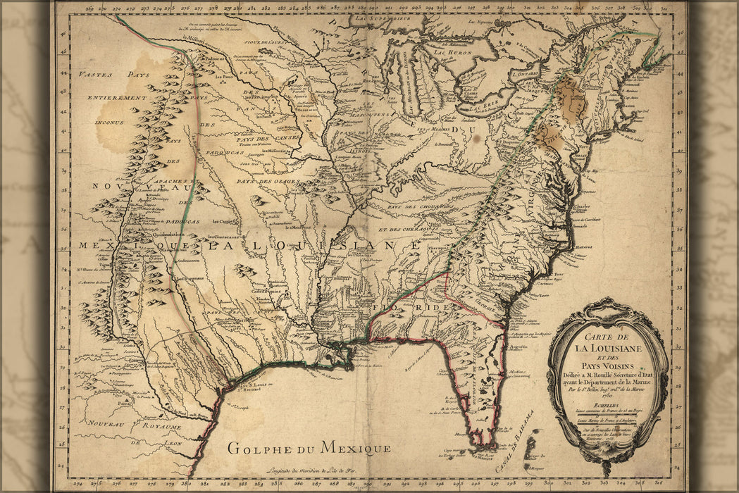 Poster, Many Sizes Available; Map Of Louisiana 1755