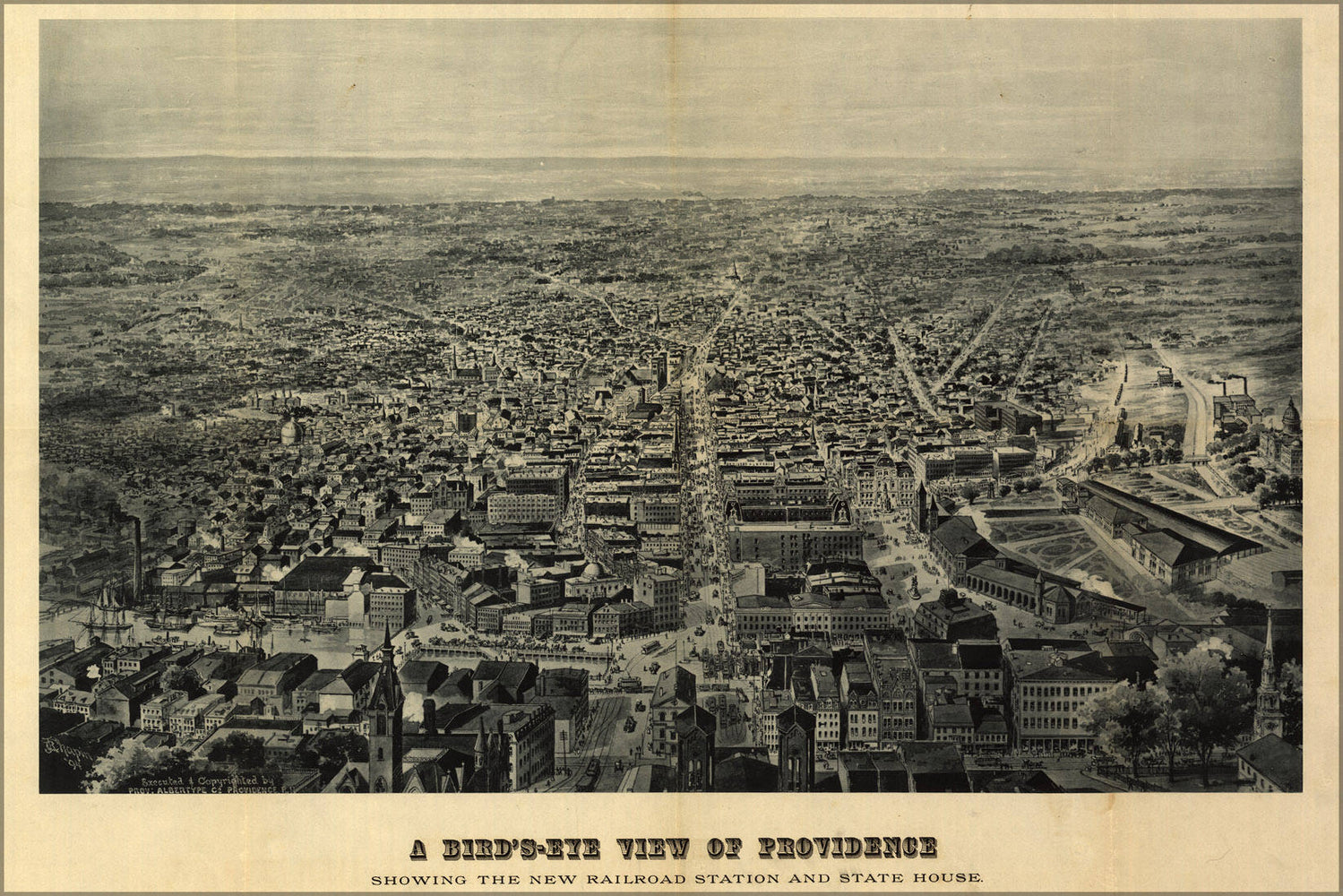 Poster, Many Sizes Available; Birdseye View Map Of Providence Rhode Island 1895