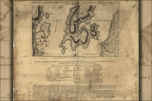 Poster, Many Sizes Available; Map Of Benedict Arnold On Lake Champlain 1776 P2