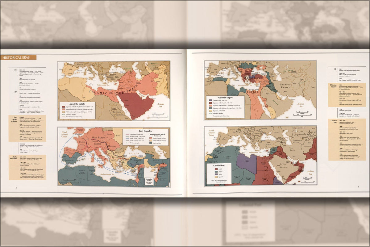 Poster, Many Sizes Available; Cia Map Of Middle East Historical Eras ...
