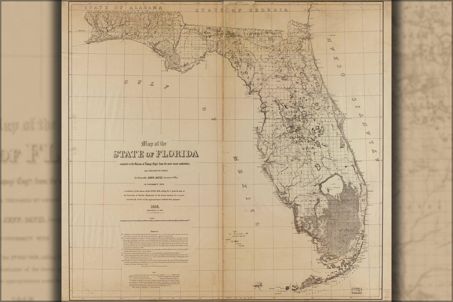 Poster, Many Sizes Available; Map Of The State Of Florida 1873