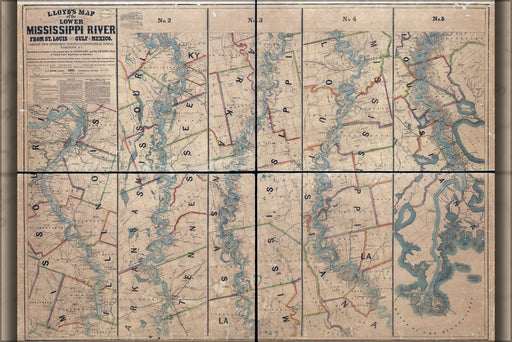 Poster, Many Sizes Available; Map Of Lower Mississippi River 1863