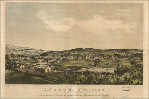 Poster, Many Sizes Available; Map Of Ludlow Vermont 1859