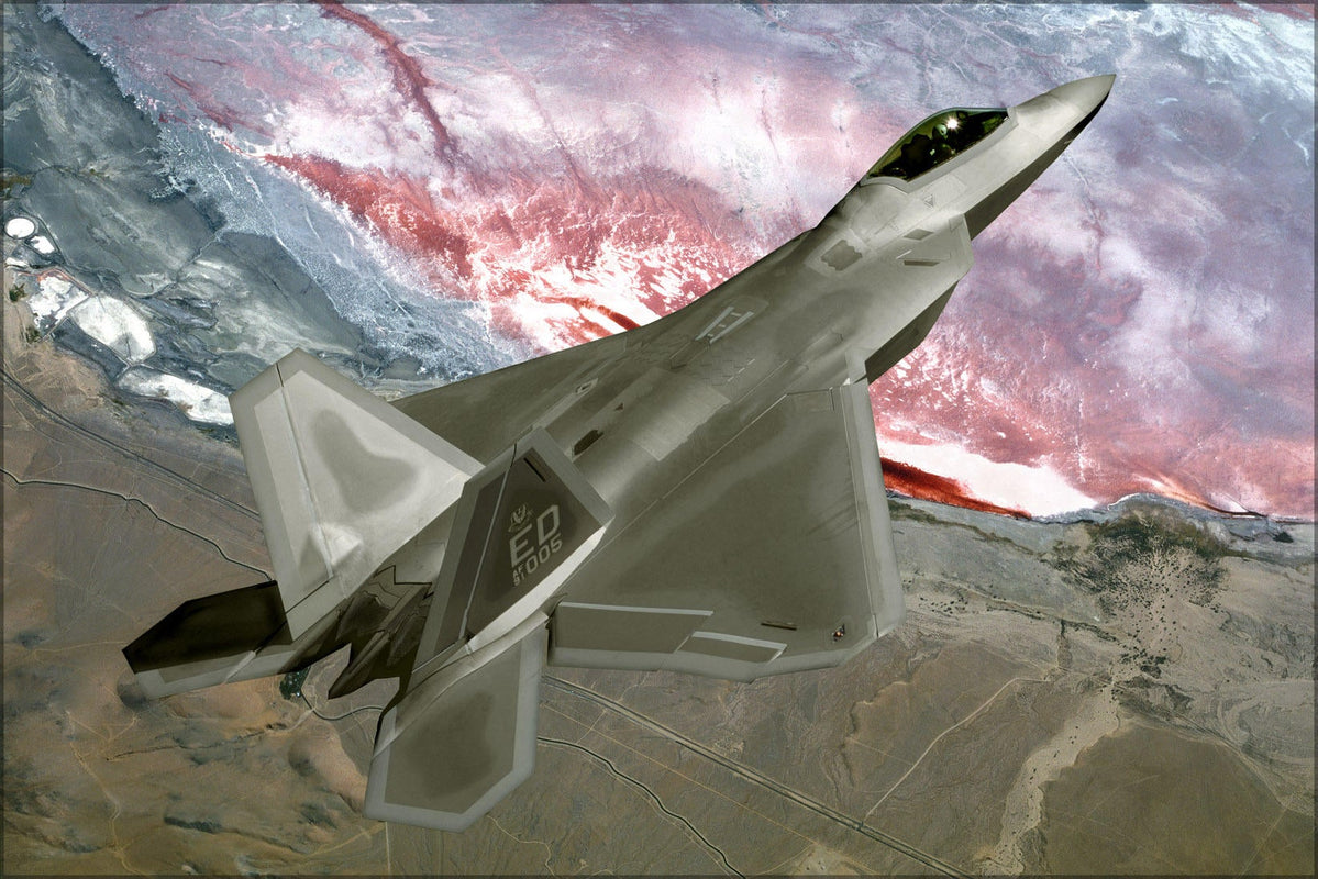 Poster, Many Sizes Available; Fa-22 Raptor Flies A Training Mission Ov ...