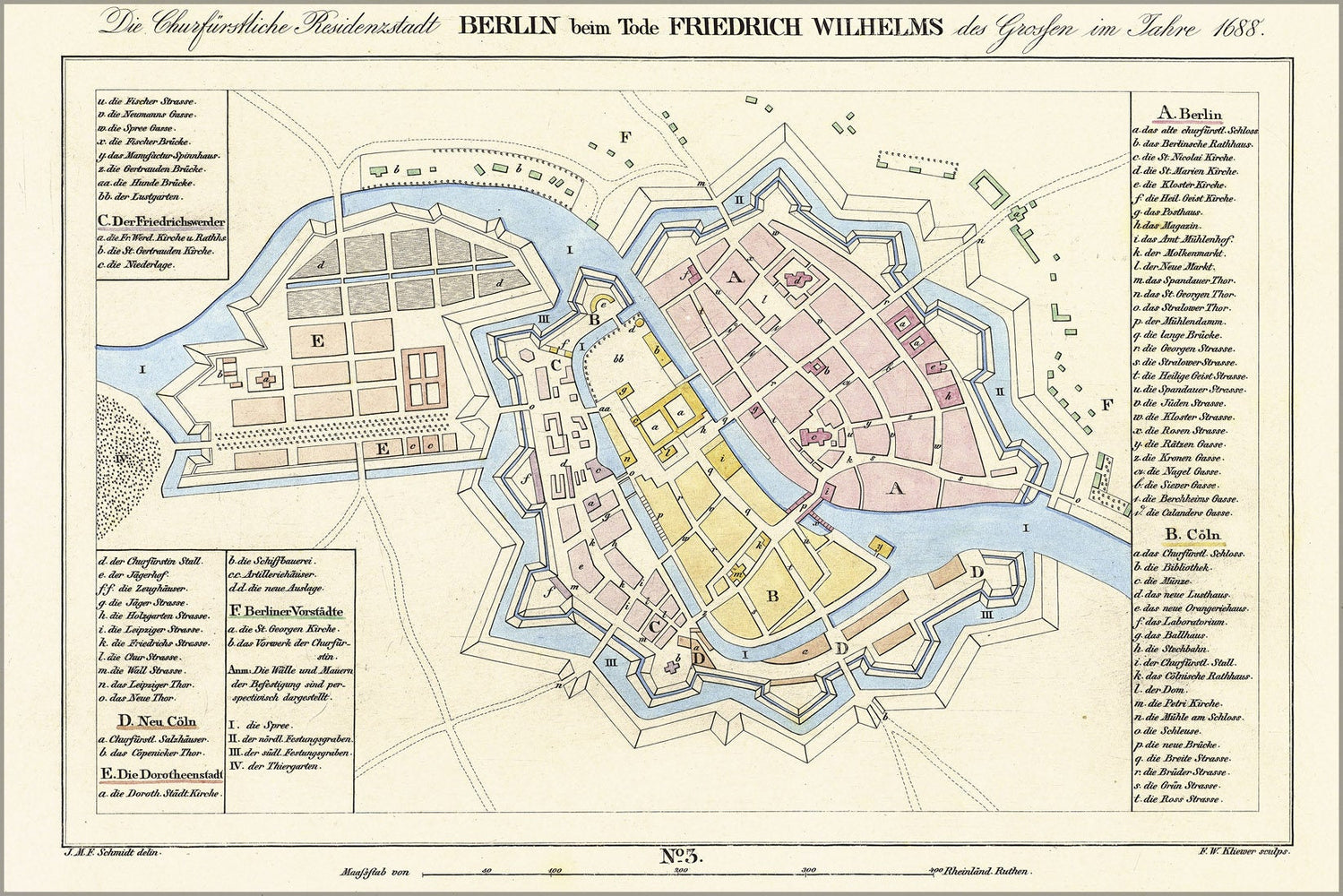 Poster, Many Sizes Available; Map Of Berlin In 1688