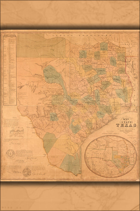 Poster, Many Sizes Available; Map Of The State Of Texas 1853 P2