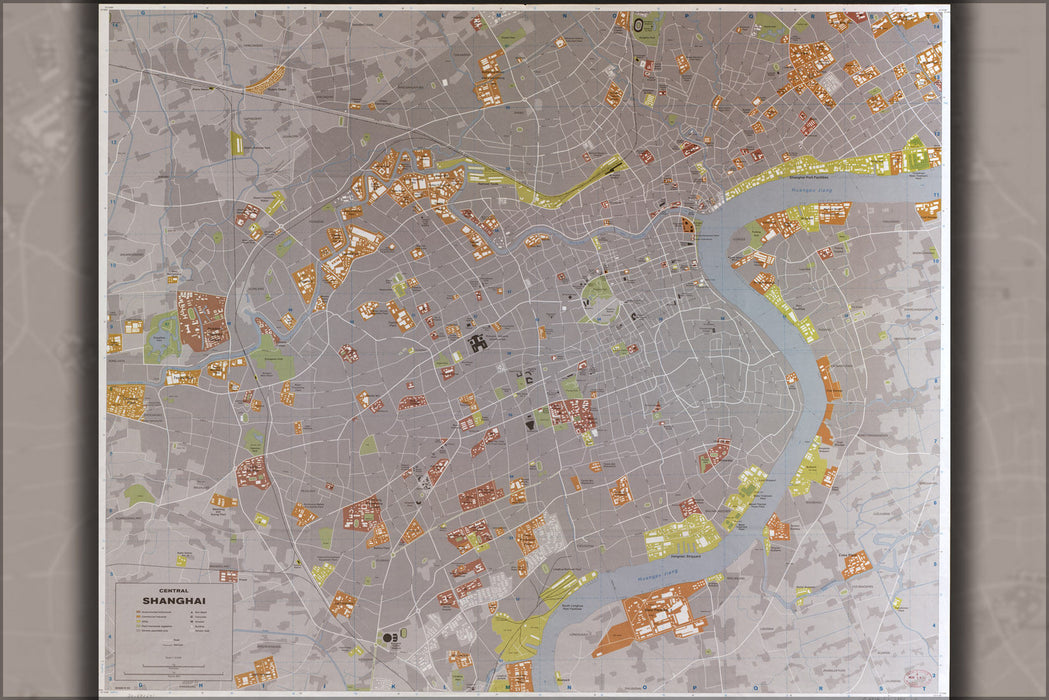 Poster, Many Sizes Available; Cia Map Of Shanghai China 1983