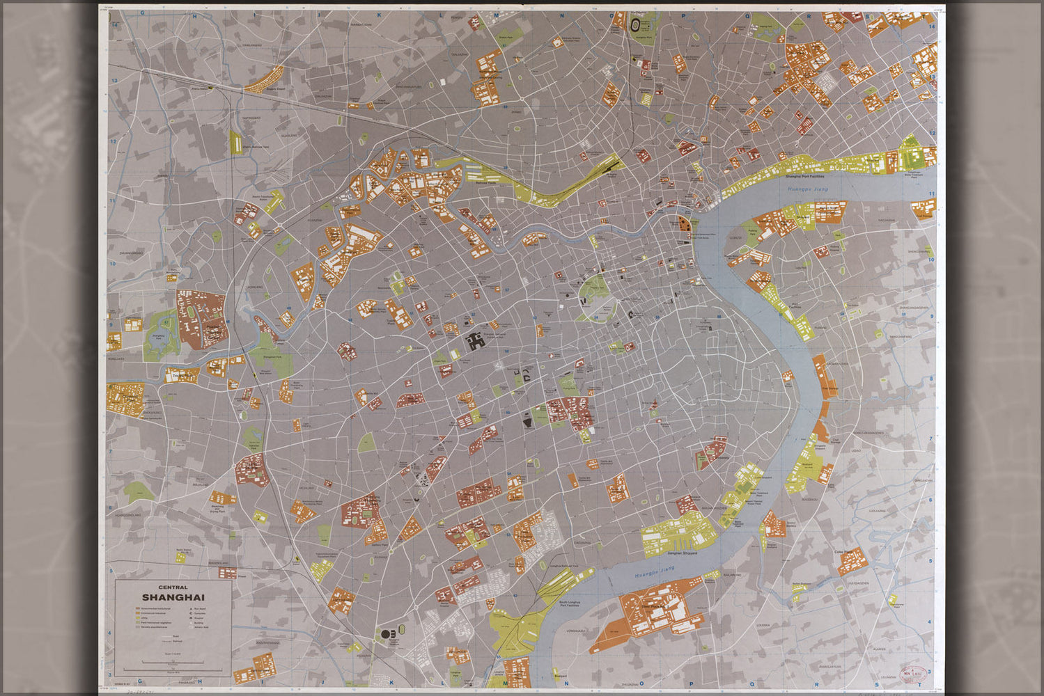 Poster, Many Sizes Available; Cia Map Of Shanghai China 1983