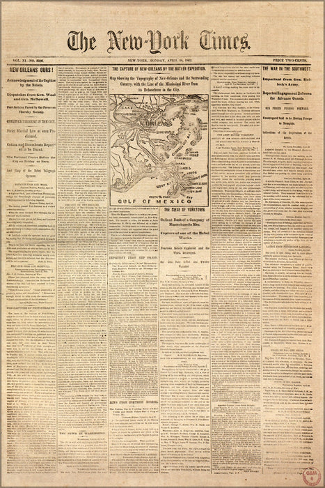 Poster, Many Sizes Available; Nyt 1862 Capture Of New Orleans By Butler