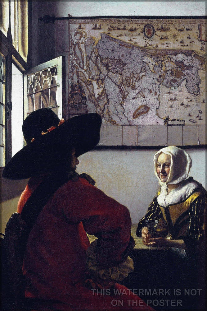 Poster, Many Sizes Available; Officer And A Laughing Girl. Johannes Vermeer