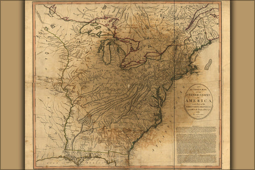 Poster, Many Sizes Available; Map Of The United States Of America 1783