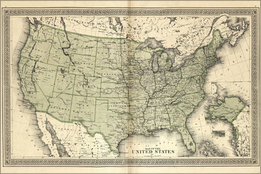 Poster, Many Sizes Available; Map Of The United States Of America 1877 P2