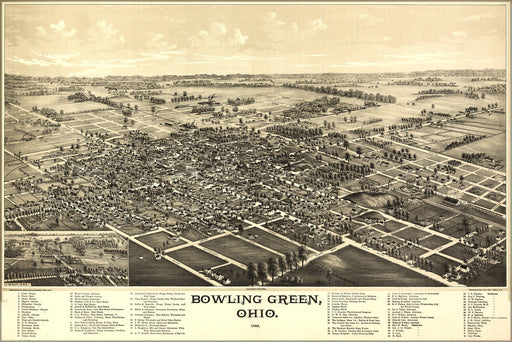 Poster, Many Sizes Available; Map Of Bowling Green, Ohio 1888