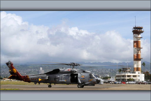 Poster, Many Sizes Available; Sikorsky Sh-60B Sh-60 Sea Hawk Helicopter On Ford Island