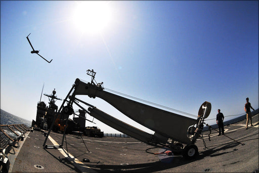 Poster, Many Sizes Available; Launche Of Scan Eagle Uav Drone From Uss Gunston Hall (Lsd 44)