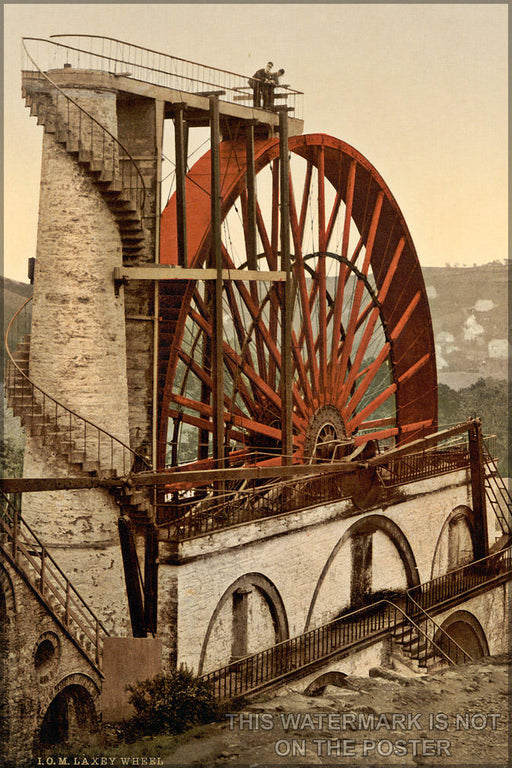 Poster, Many Sizes Available; Laxey Wheel The Wheel, Laxey, Isle Of Man C1900