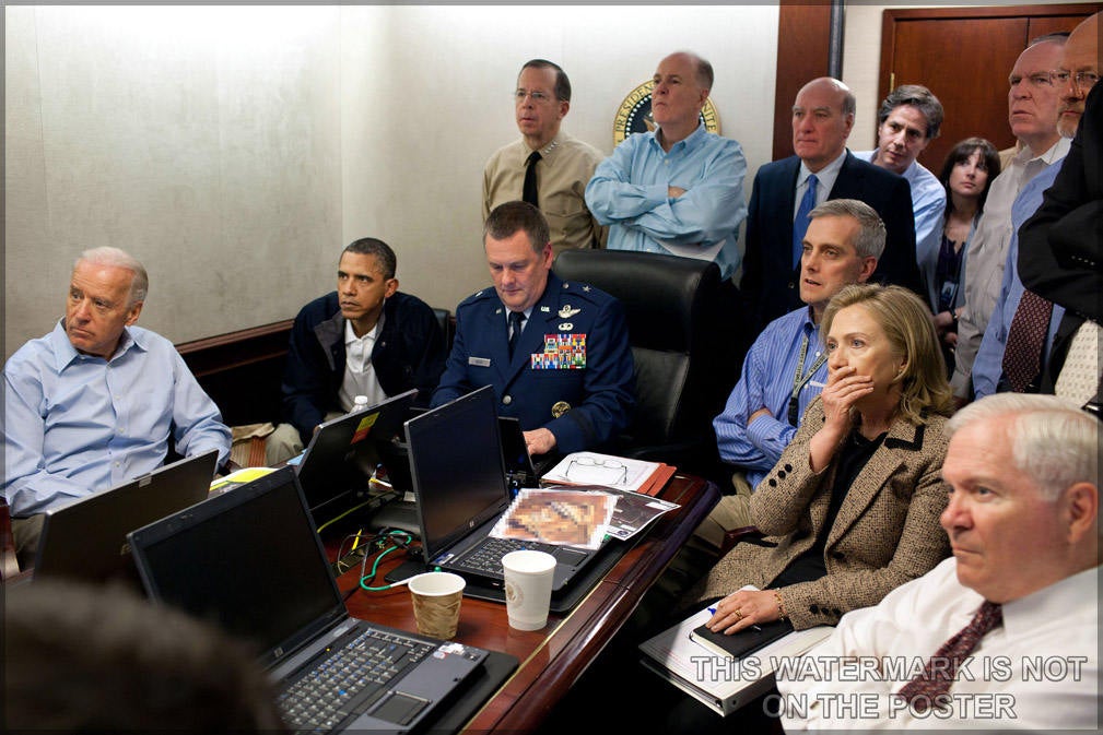 Poster, Many Sizes Available; Operation Geronimo U.S. National Security Team Gathered In The Situation Room To Await The Outcome Of Operatio