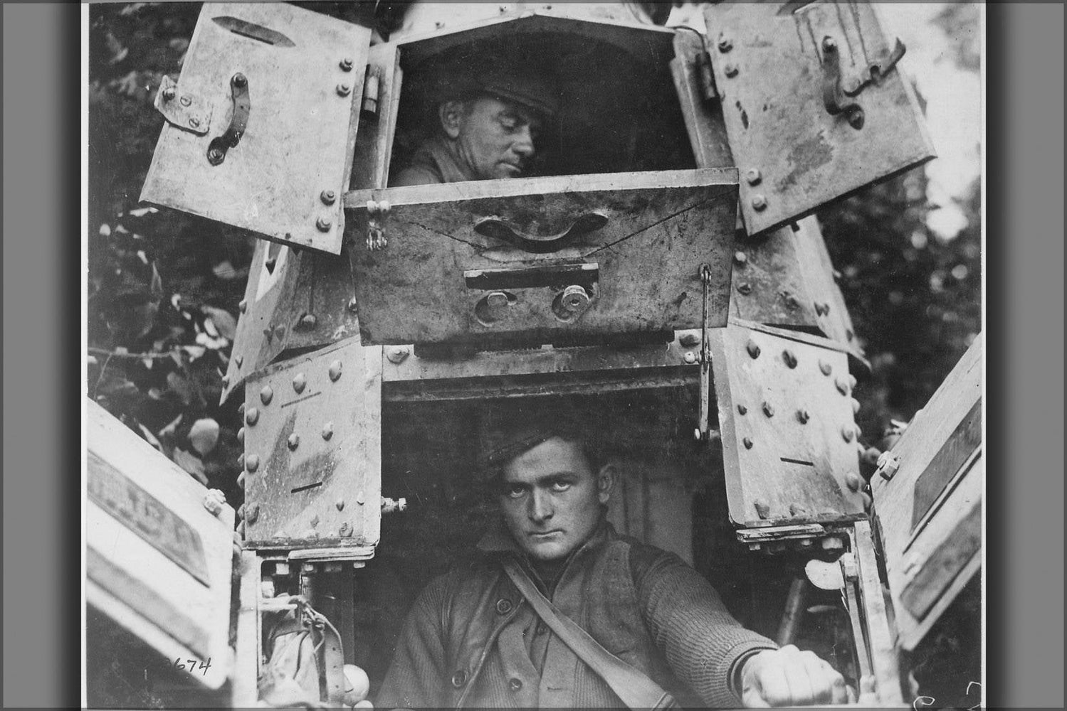 Poster, Many Sizes Available; Skipper And Gunner Of A Wwi Whippet Tank, France, 1918