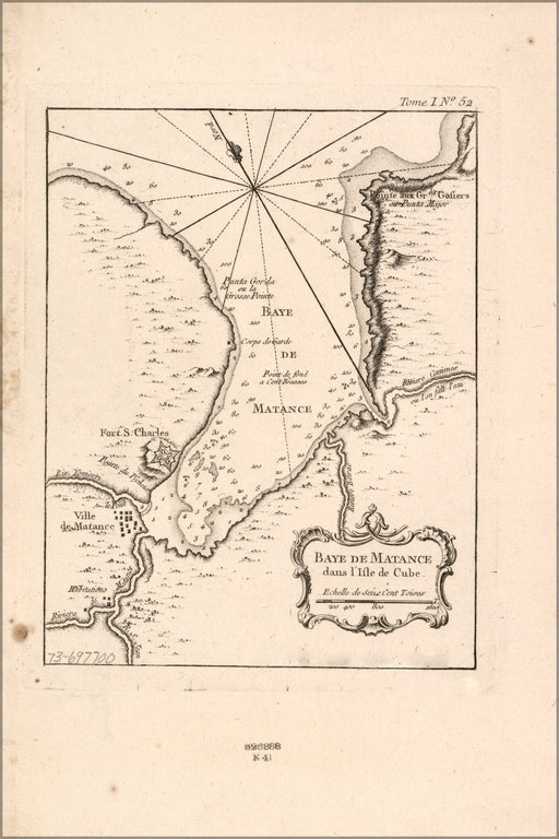 Poster, Many Sizes Available; Map Of Matanzas Bay Cuba 1764