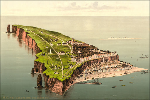 Poster, Many Sizes Available; Birdseye View Of Heligoland, Germany 1890