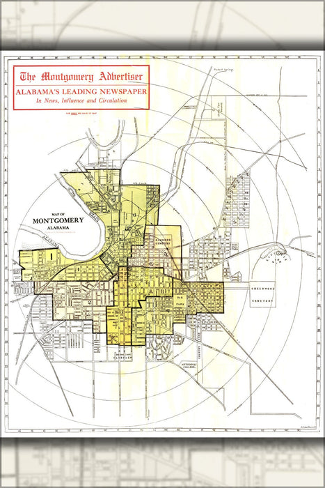 Poster, Many Sizes Available; 1910 Map Of Montgomery, Alabama.Jpeg_Files