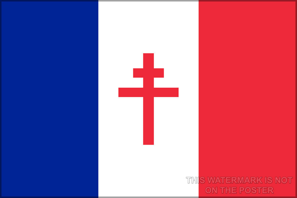 Poster, Many Sizes Available; Flag Of Free France 1940-1944