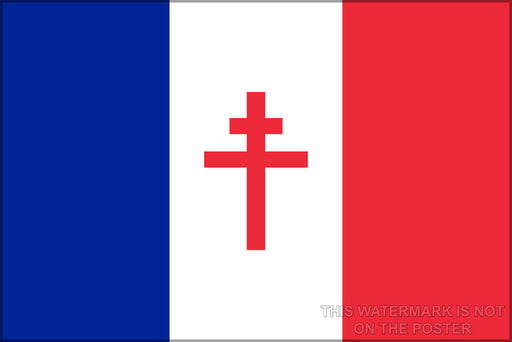 Poster, Many Sizes Available; Flag Of Free France 1940-1944