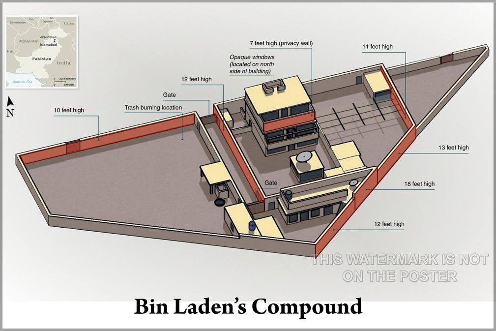 Poster, Many Sizes Available; Osama Bin Laden Compound Hideout Compound