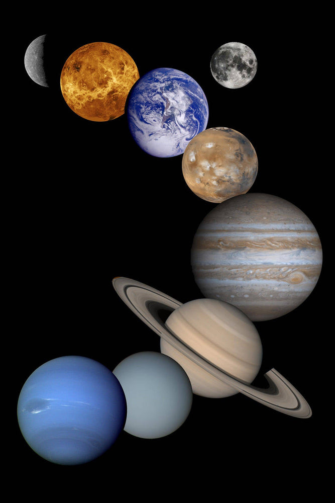 Poster, Many Sizes Available; Solar System Planets; Mercury Venus Earth Mars Jupiter Saturn Uranus Neptune Pluto