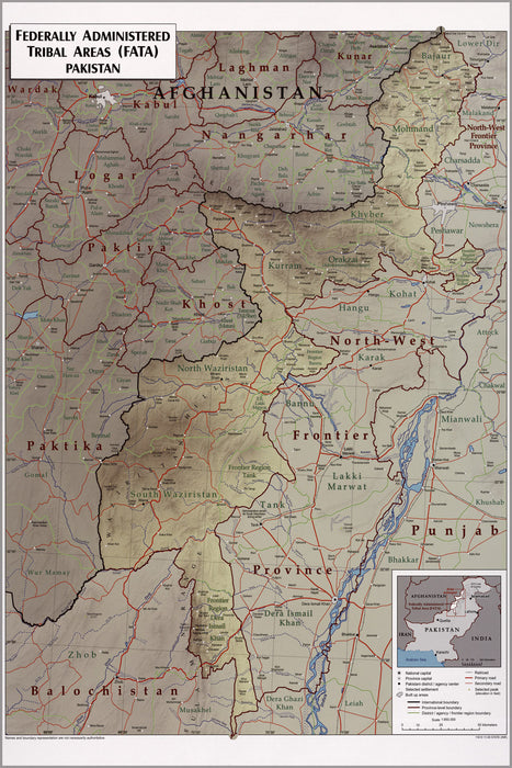 Poster, Many Sizes Available; Map Of Tribal Areas Fata Pakistan 2009