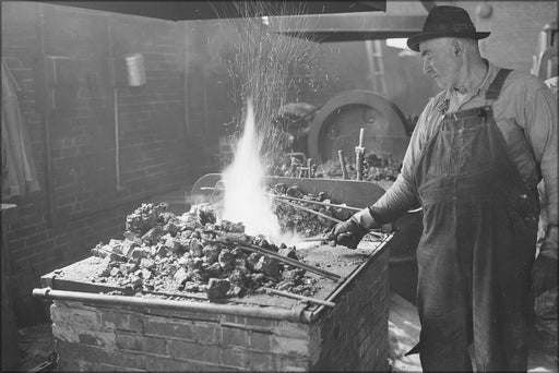 Poster, Many Sizes Available; Blacksmith And His Forge. The Pocahontas Corporation, Bishop, Tazewell County, Virginia 1946