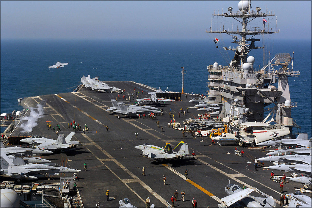 Poster, Many Sizes Available; Flight Deck Of Uss Harry S. Truman (Cvn-75) In The Persian Gulf