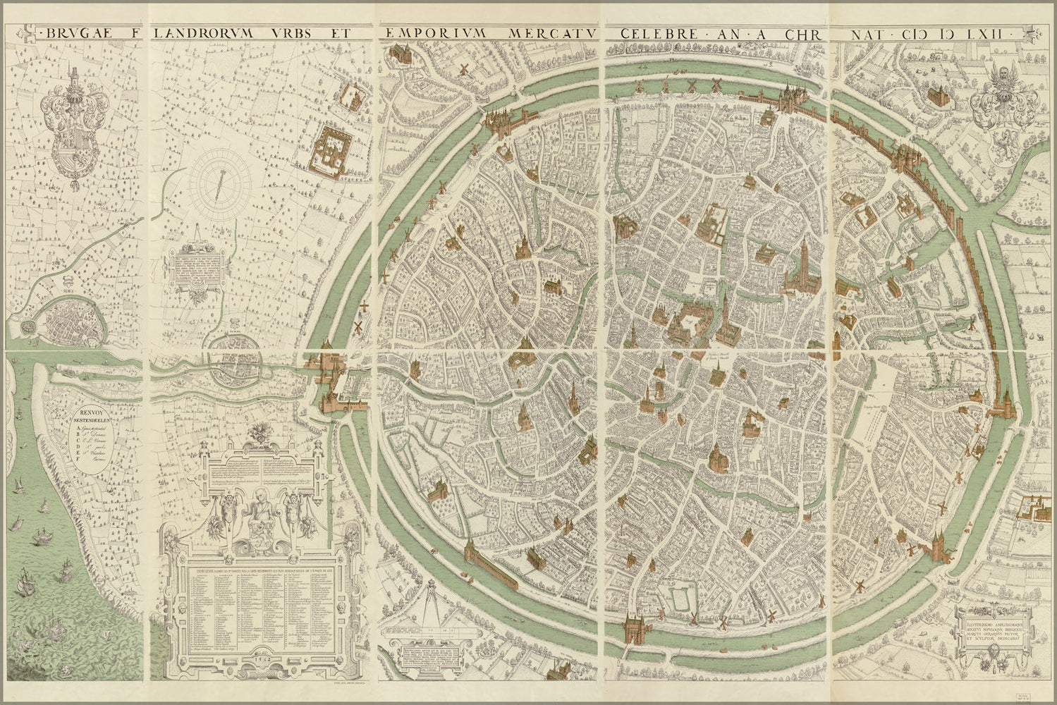 Poster, Many Sizes Available; Map Of Bruges (Belgium)-- 1562