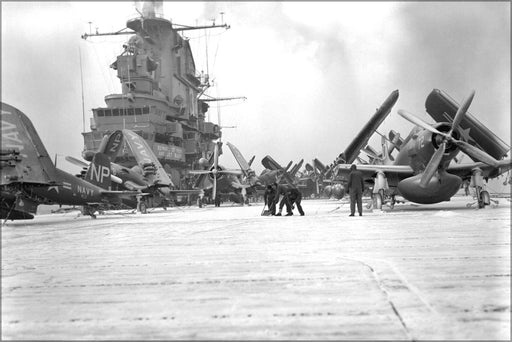 Poster, Many Sizes Available; Flight Deck Uss Oriskany (Cva-34) After A Snow Storm 1953