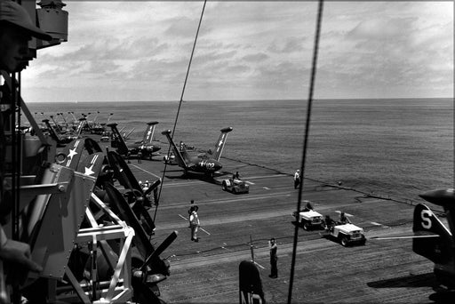 Poster, Many Sizes Available; Flight Deck Uss Valley Forge (Cv-45) F9F-2 Panthers, Korean 1950