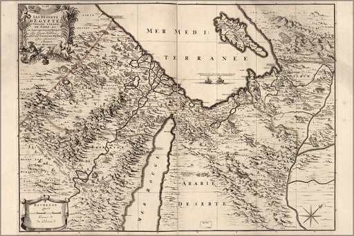 Poster, Many Sizes Available; Map Of Middle East Egypt Israel 1693