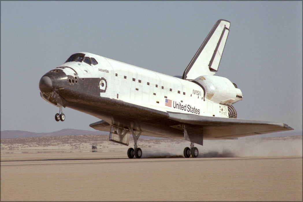 Poster, Many Sizes Available; Space Shuttle Atlantis Touches Down Edwards Air Force Base 1985