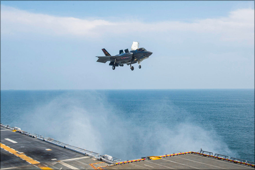 Poster, Many Sizes Available; Lockheed F-35B Lightning Ii Aircraft Uss Wasp (Lhd-1)