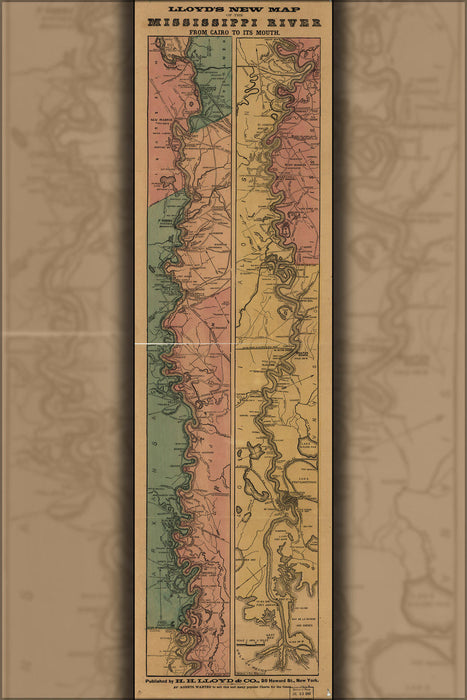 Poster, Many Sizes Available; Map Of Mississippi River; Cairo To Its Mouth 1863