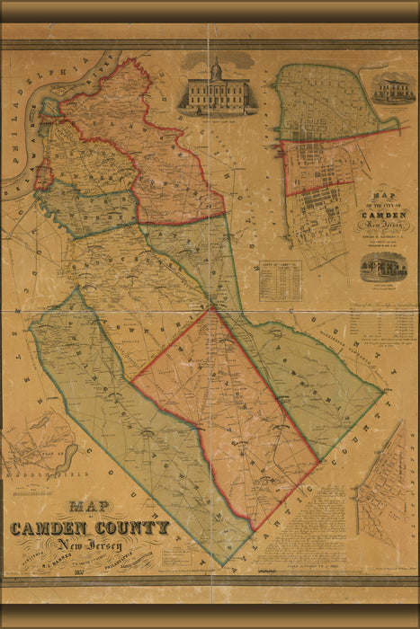 Poster, Many Sizes Available; Map Of Camden County, New Jersey 1857