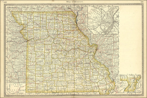 Poster, Many Sizes Available; Map Of Missouri 1881