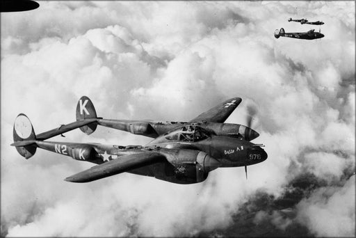 Poster, Many Sizes Available; Lockheed P-38  Lightning Raf Honington 1944