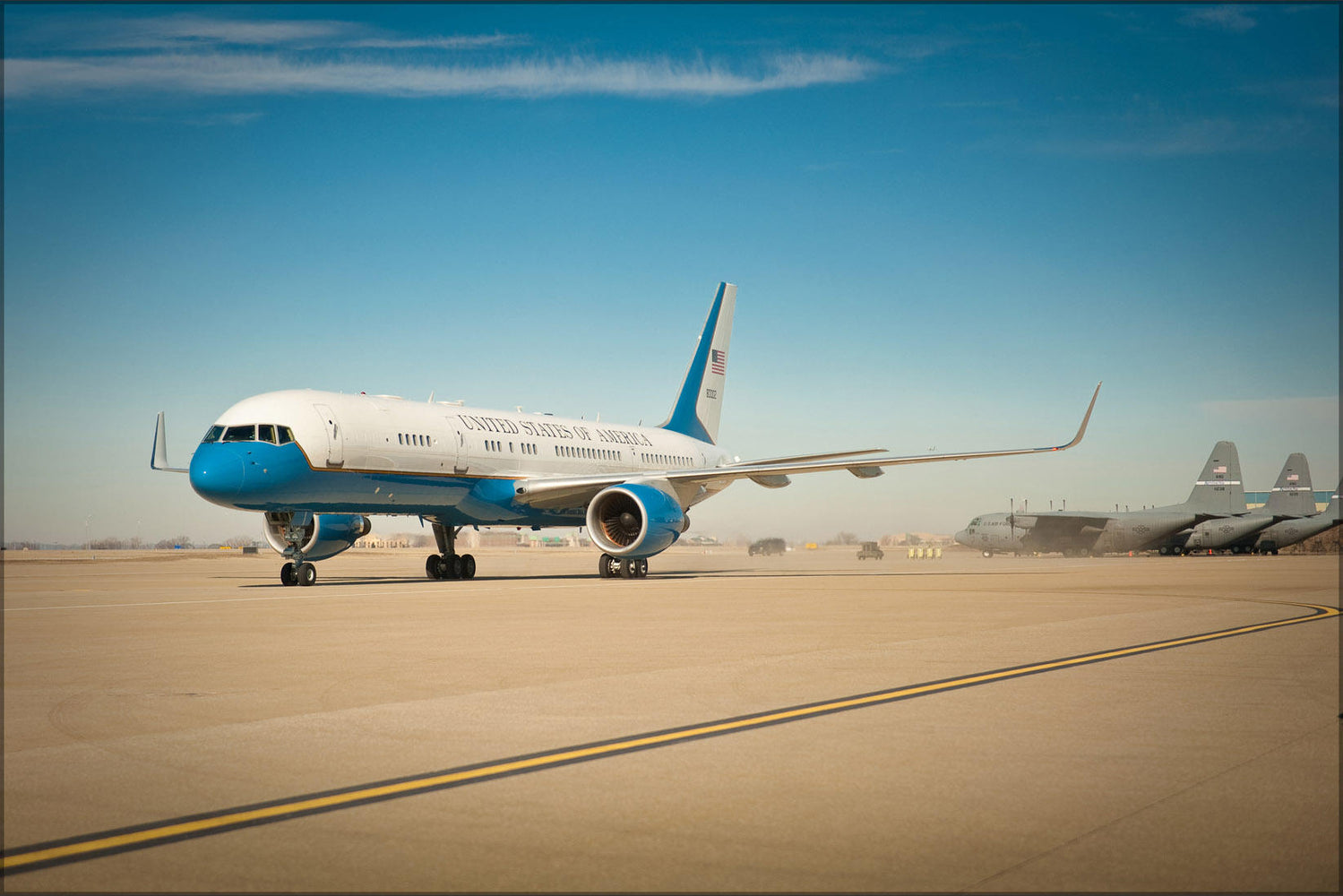 Poster, Many Sizes Available; Air Force Two Lands At The Kentucky Air National Guard Base In Louisville, Ky