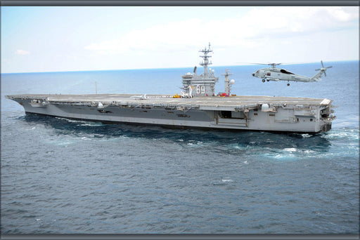 Poster, Many Sizes Available; Aircraft Carrier Uss Dwight D. Eisenhower (Cvn 69) Conducts Rudder Turns During Sea Trials