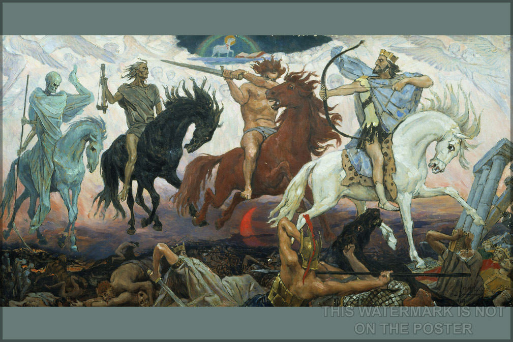 Poster, Many Sizes Available; Four Horsemen Of The Apocalypse, An 1887 Painting By Victor Vasnetsov. The Lamb Is Visible At The Top