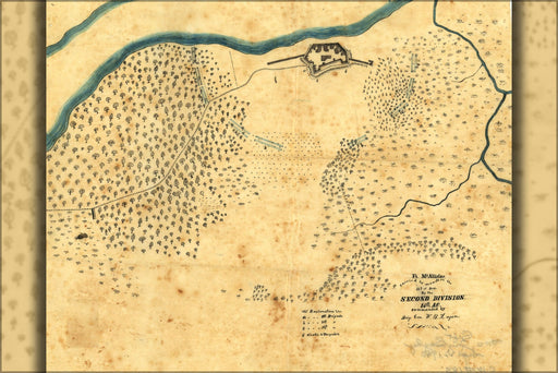 Poster, Many Sizes Available; Civil War Map Ft Mcallister Savannah Georgia 1864