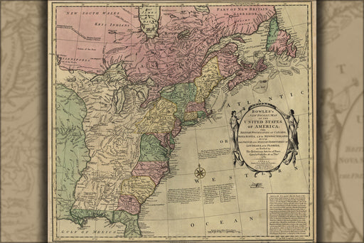 Poster, Many Sizes Available; Bowles&#39;S Map Of The United States Of America 1783