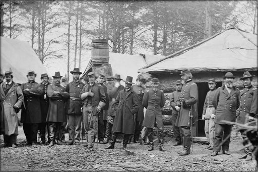 Poster, Many Sizes Available; Brandy Station, Va. Gens. George Meade, John Sedgwick, And Robert O. Tyler With Staff Officers At Horse Artill