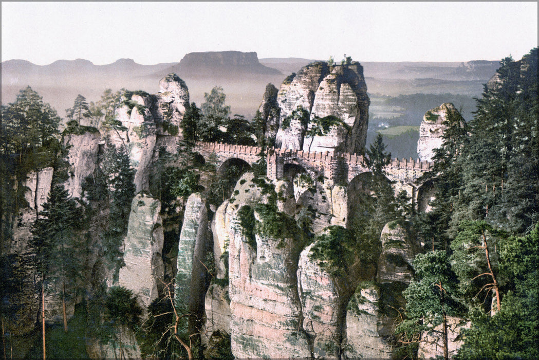 Poster, Many Sizes Available; Bridge Of The Bastei, Saxony, Germany Photochrom C1895