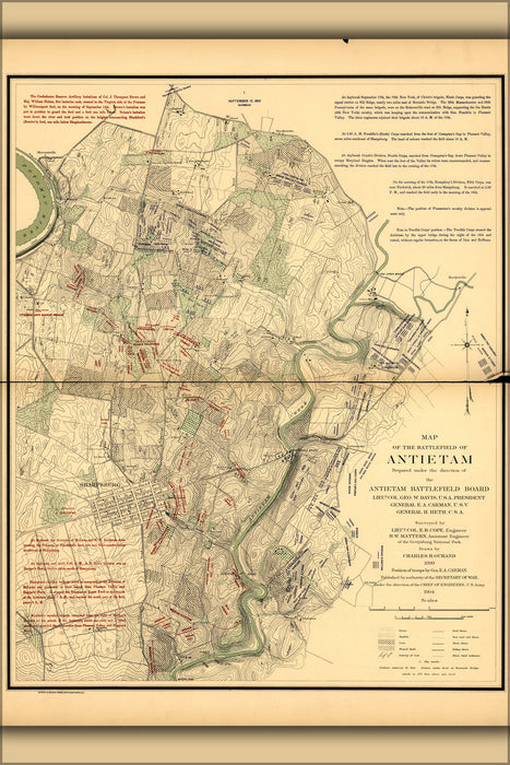 Poster, Many Sizes Available; Civil War Map Of Battle Of Antietam September 17, 1862, Daybreak